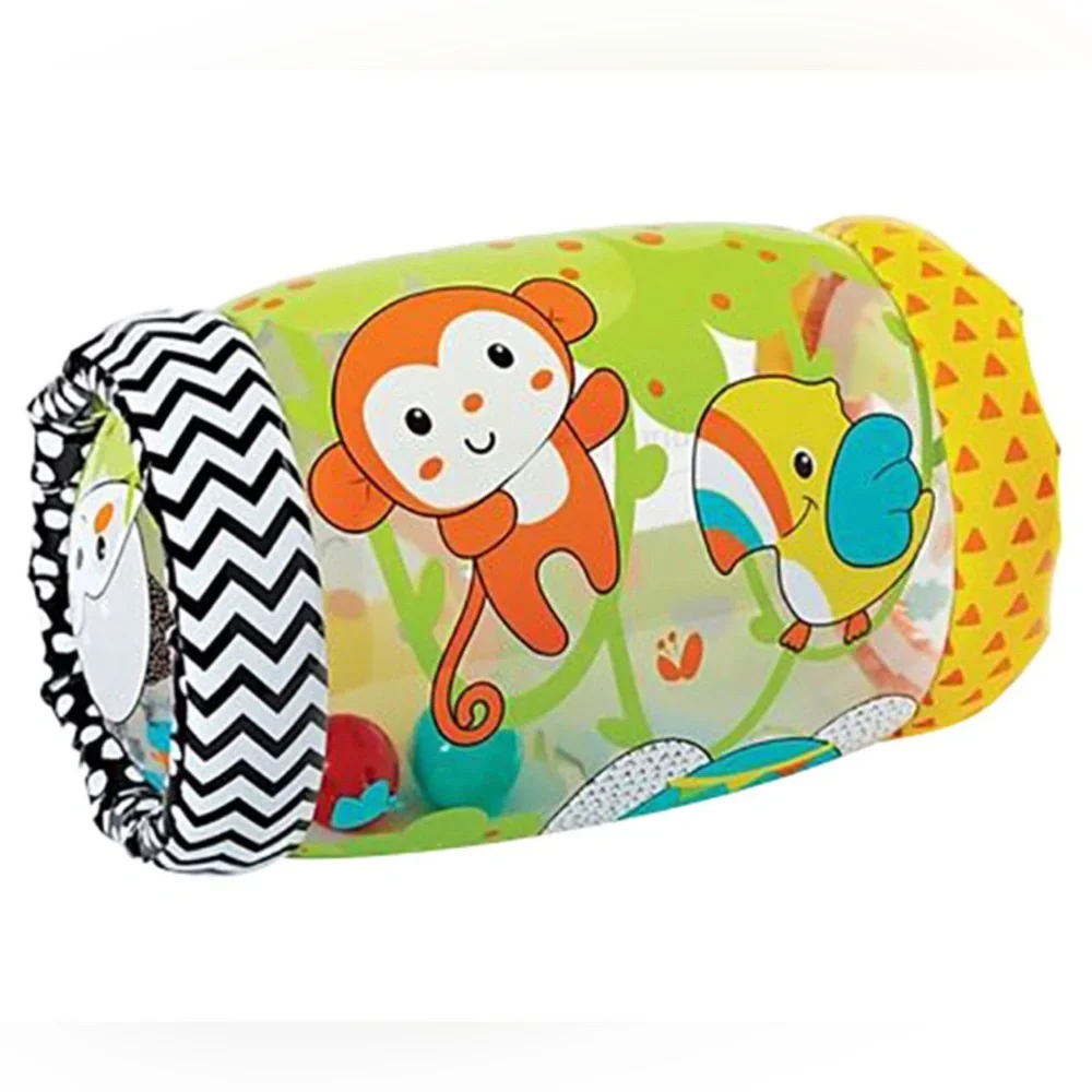INFANTINO JUNGLE PEEK & ROLL JINGLE BALLS CRAWL INFLATABLE TOY FOR 6 MONTHS & UP